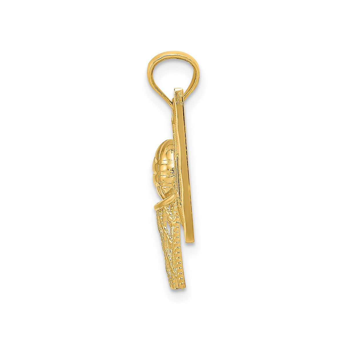 14k Yellow Gold Basketball Hoop Pendant with Backboard Design, Sports Charm for Men or Teens