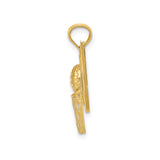 14k Yellow Gold Basketball Hoop Pendant with Backboard Design, Sports Charm for Men or Teens