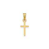 14k Yellow Gold Cross Pendant, Sleek Latin Faith Symbol for Men and Women
