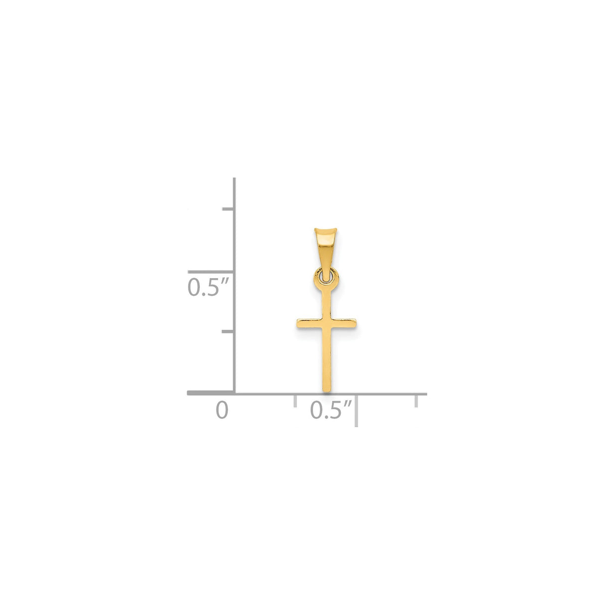 14k Yellow Gold Cross Pendant, Sleek Latin Faith Symbol for Men and Women