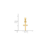 14k Yellow Gold Cross Pendant, Sleek Latin Faith Symbol for Men and Women
