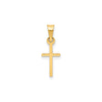 14k Yellow Gold Cross Pendant, Sleek Latin Faith Symbol for Men and Women