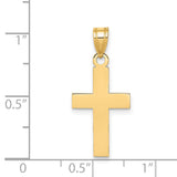 Latin Cross Charm Pendant in Real 14k Yellow Gold