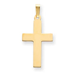 Latin Cross Charm Pendant in Real 14k Yellow Gold