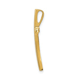 14k Yellow Gold Cross Pendant, Polished Religious Charm with Sleek Modern Design