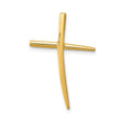 14k Yellow Gold Cross Pendant, Polished Religious Charm with Sleek Modern Design