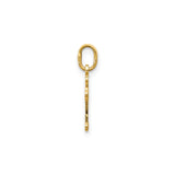 14k Yellow Gold Budded Cross Pendant, Polished Beveled Arms, Religious Design for Men and Women