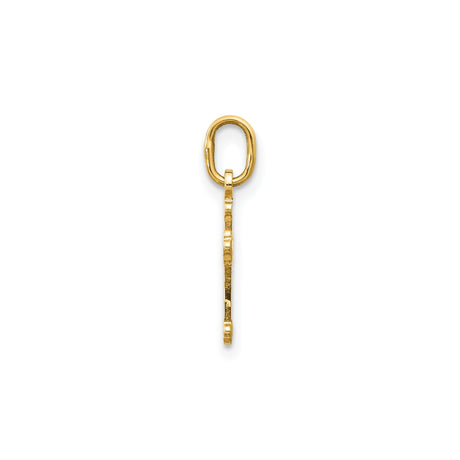 14k Yellow Gold Budded Cross Pendant, Polished Beveled Arms, Religious Design for Men and Women