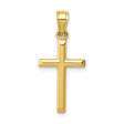 Hollow 3D Latin Cross Charm Pendant in Real 14k Yellow Gold