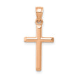 Polished Hollow Cross Charm Pendant in Real 14k Rose Gold