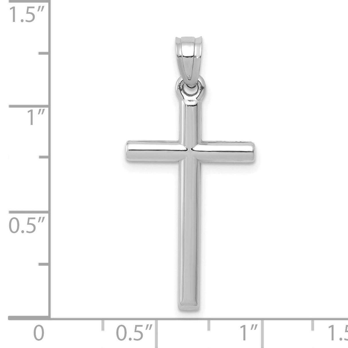 14k White Gold Latin Cross Pendant, Minimalist Faith Charm, Unisex Religious Jewelry