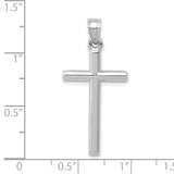 14k White Gold Latin Cross Pendant, Minimalist Faith Charm, Unisex Religious Jewelry