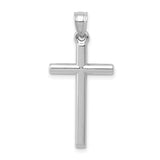14k White Gold Latin Cross Pendant, Minimalist Faith Charm, Unisex Religious Jewelry