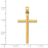 Hollow 3D Latin Cross Charm Pendant in Real 14k Yellow Gold