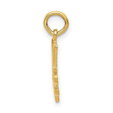 14k Yellow Gold Mom Pendant with Ornate Scrollwork Design, Sentimental Family Jewelry