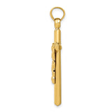14k Yellow Gold Crucifix Cross Pendant with Detailed Figure of Christ, Latin Devotional Style