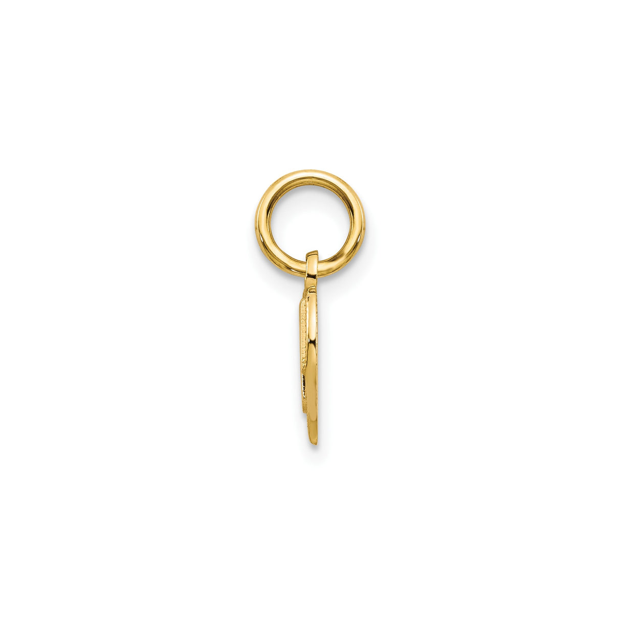 14k Yellow Gold Mom Charm Pendant, Heart Shaped with Bold Lettering, Sentimental Keepsake Jewelry