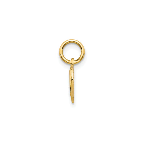 14k Yellow Gold Mom Charm Pendant, Heart Shaped with Bold Lettering, Sentimental Keepsake Jewelry