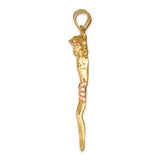 Jesus Corpus Charm Pendant in Real 14k Multi-Tone Gold
