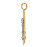 Mariners Crucifix Charm Pendant in Real 14k Multi-Tone Gold