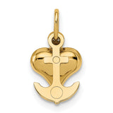 Hollow Faith Hope And Charity Symbols In 14k Yellow Gold Charm Pendant in Real 14k Yellow Gold