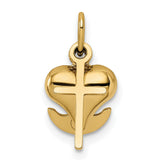 Hollow Faith Hope And Charity Symbols In 14k Yellow Gold Charm Pendant in Real 14k Yellow Gold