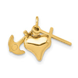 Hollow Faith Hope And Charity Symbols In 14k Yellow Gold Charm Pendant in Real 14k Yellow Gold