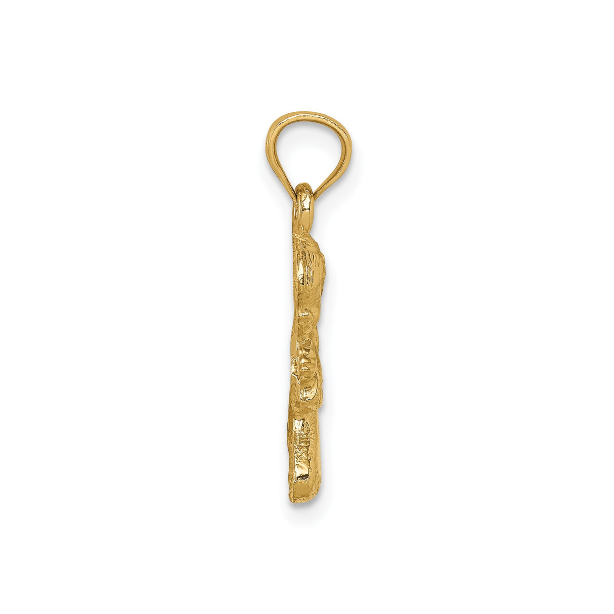 14k Yellow Gold Pendant Featuring Kneeling Girl in Prayer, Christian Faith Jewelry Charm