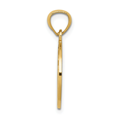14k Yellow Gold Chai Pendant with Filigree Design, Hebrew Symbol Judaica Jewelry for Women