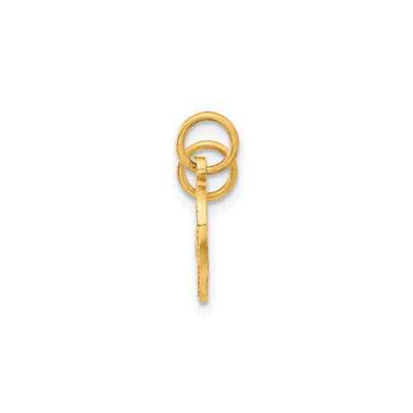 14k Yellow Gold Duck Charm Pendant, Polished Small Animal Design for Women