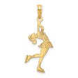 14k Yellow Gold Ice Skater Pendant, Figure Skating Charm, Sports Jewelry for Women