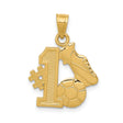 #1 Soccer Story Cleats Ball Charm Pendant in Real 14k Yellow Gold