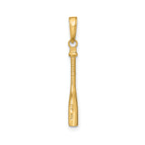 14k Yellow Gold Baseball Bat Pendant with Detailed Grip Design, Sports Jewelry for Men or Unisex