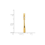 14k Yellow Gold Baseball Bat Pendant with Detailed Grip Design, Sports Jewelry for Men or Unisex