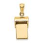 14k Yellow Gold Whistle Pendant, Mini Sports Charm with High Polish Finish, Unisex Athletic Jewelry