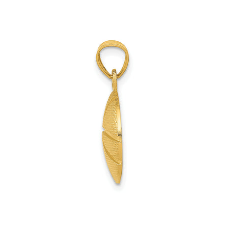 14k Yellow Gold Basketball Pendant, Textured Sports Medallion for Men or Unisex Wear