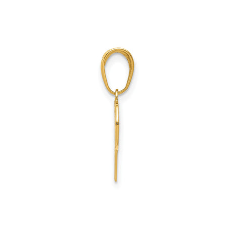 14k Yellow Gold Basketball Hoop Pendant with Net Design, Unisex Sports Charm