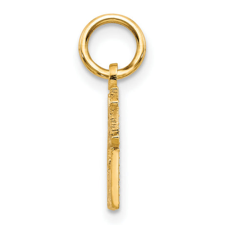 Best Friend Charm Pendant in Real 14k Yellow Gold