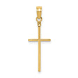 14k Yellow Gold Cross Pendant with Polished Latin Design, Minimalist Religious Jewelry