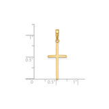 14k Yellow Gold Cross Pendant, Polished Latin Style Religious Jewelry for Men and Women