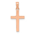 Beveled Cross Charm Pendant in Real 14k Rose Gold