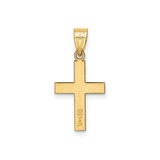 14k Yellow Gold Latin Cross Pendant with Mirror Finish and Modern Clean Lines