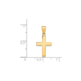 14k Yellow Gold Latin Cross Pendant with Mirror Finish and Modern Clean Lines