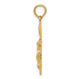 14k Yellow Gold Crucifix Pendant with Detailed Jesus, Eastern Orthodox Cross Charm for Men and Women