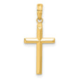 Hollow 3-D Latin Cross Charm Pendant in Real 14k Yellow Gold