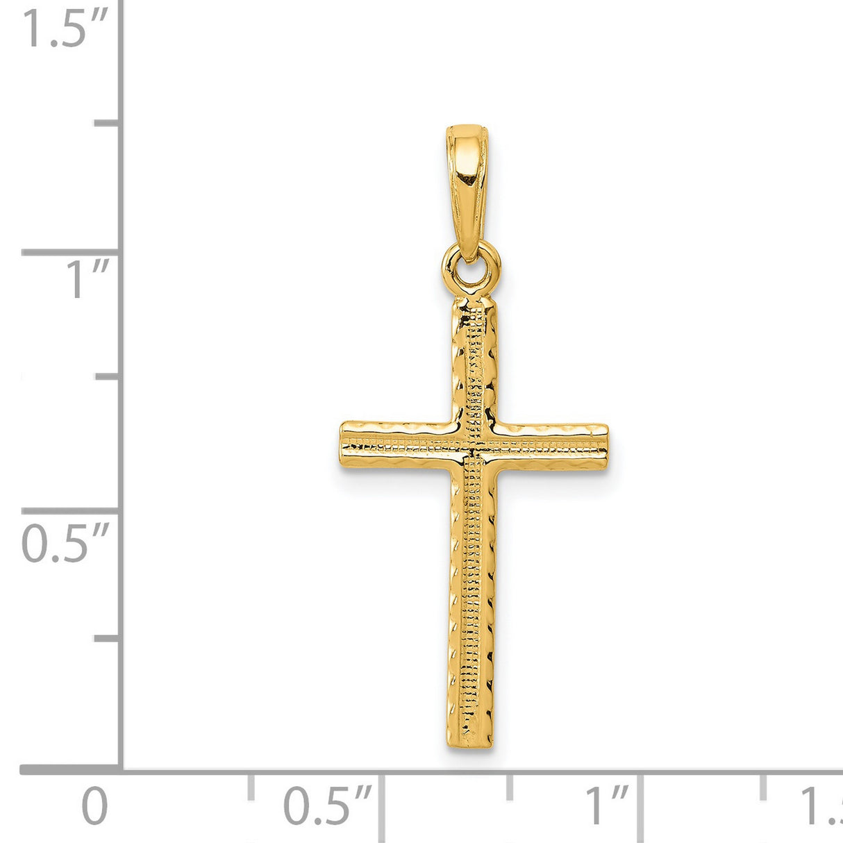 Latin Cross Charm Pendant in Real 14k Yellow Gold