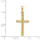 Latin Cross Charm Pendant in Real 14k Yellow Gold