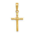 Latin Cross Charm Pendant in Real 14k Yellow Gold