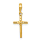 Latin Cross Charm Pendant in Real 14k Yellow Gold