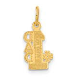 #1 Dad Words Charm Pendant in Real 14k Yellow Gold